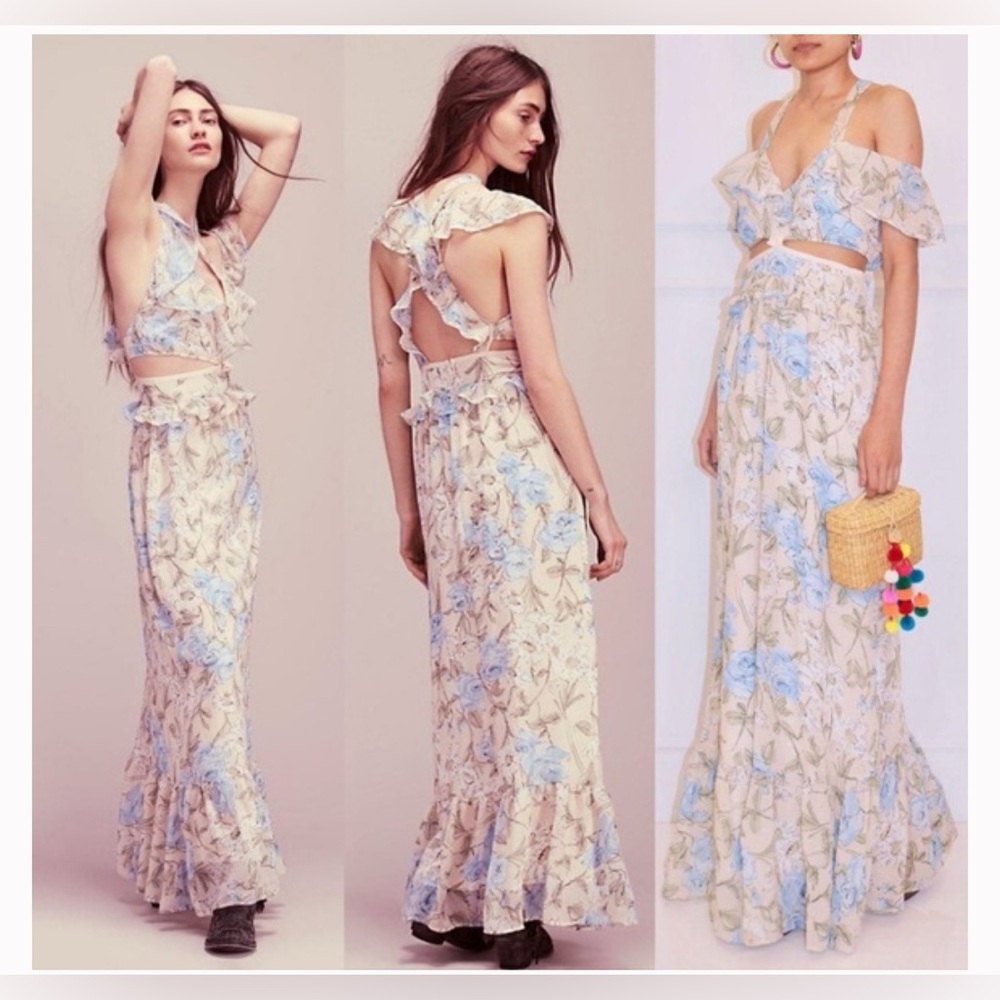 For Love and Lemons Cadence Floral Maxi Dress - size Medium